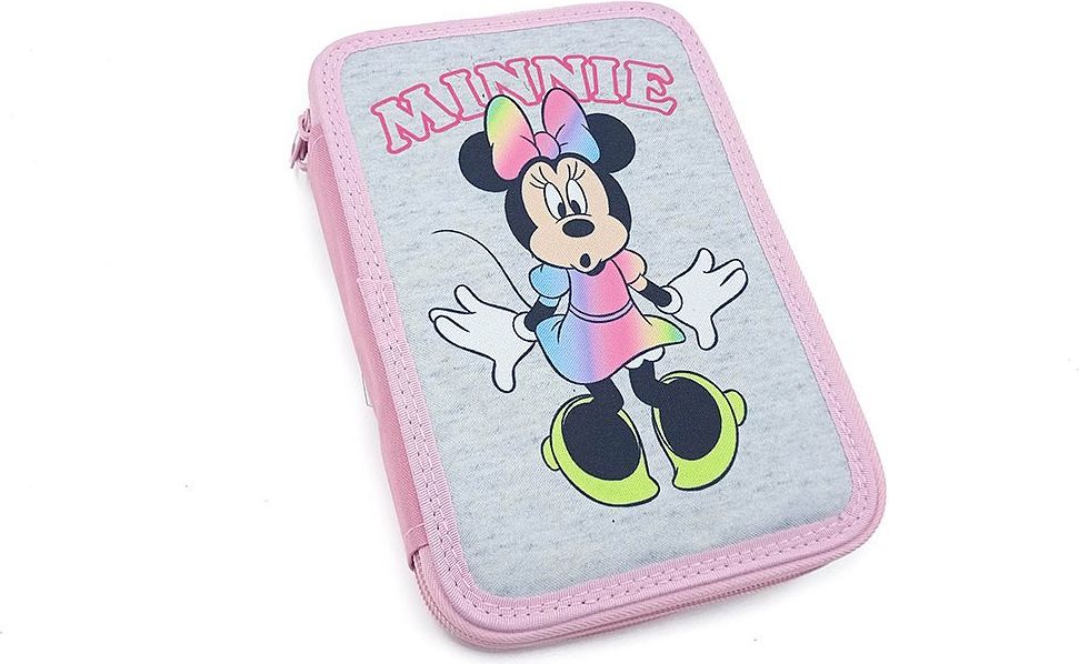 Dvoupatrový školní penál Duhová Minnie - vybavený - obrázek 1