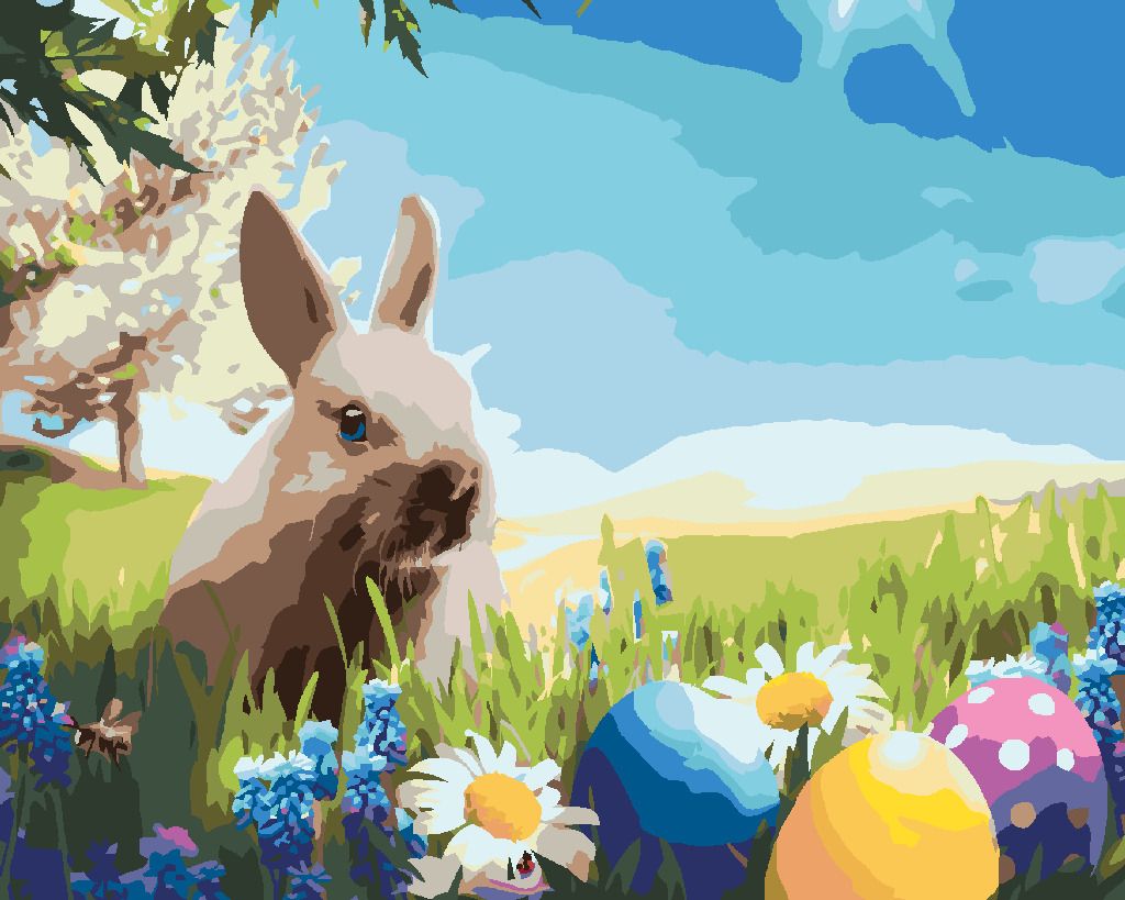 zuty Malování podle čísel - MALÝ VELIKONOČNÍ ZAJÍČEK - Rozměr: 40x50 cm, Rámování: Varianta: bez rámu a bez vypnutí plátna - obrázek 9