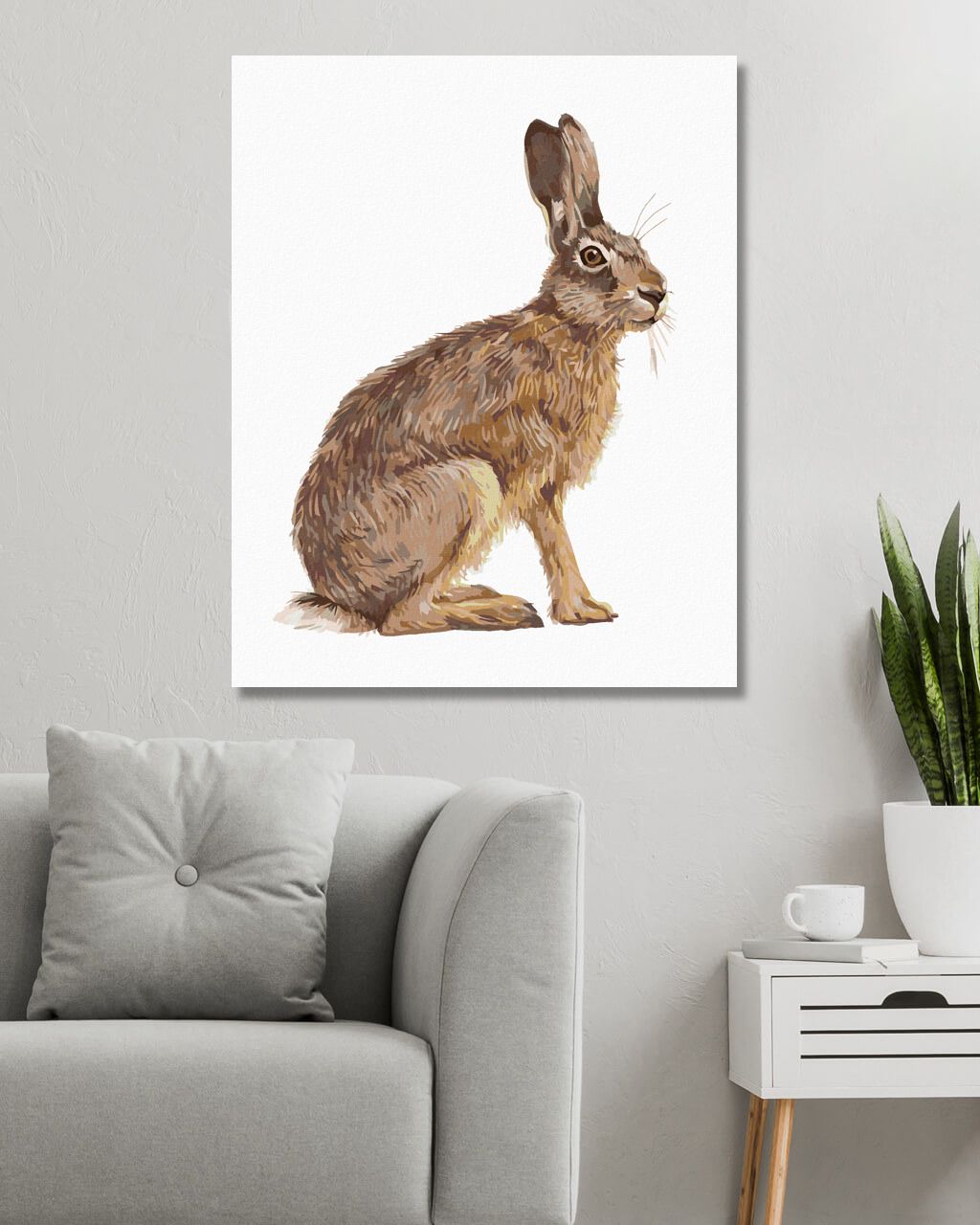zuty Malování podle čísel - SEDÍCÍ ZAJÍC - Rozměr: 40x50 cm, Rámování: Varianta: vypnuté plátno na rám - obrázek 3
