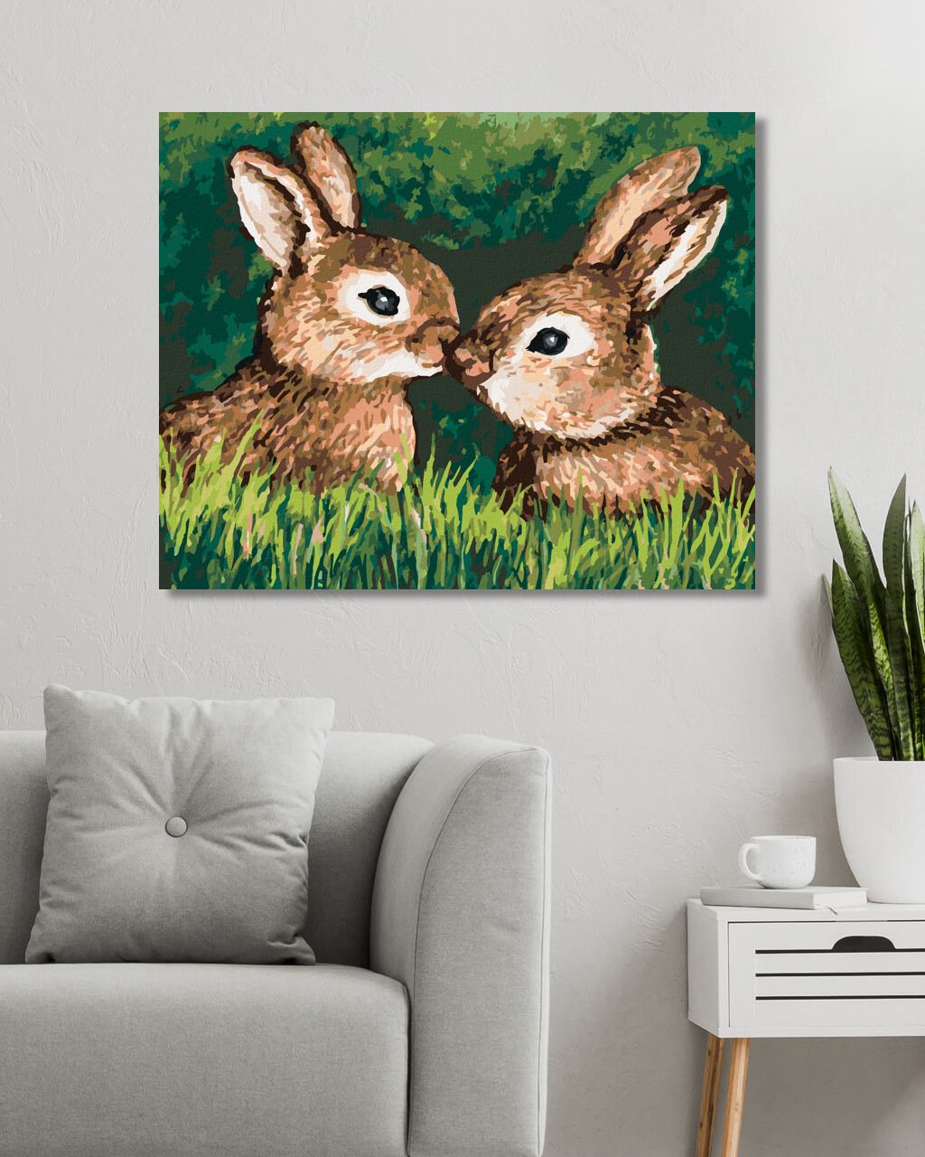 zuty Malování podle čísel - DVA ŠŤASTNÍ ZAJÍČCI V TRÁVĚ - Rozměr: 40x50 cm, Rámování: Varianta: vypnuté plátno na rám - obrázek 10