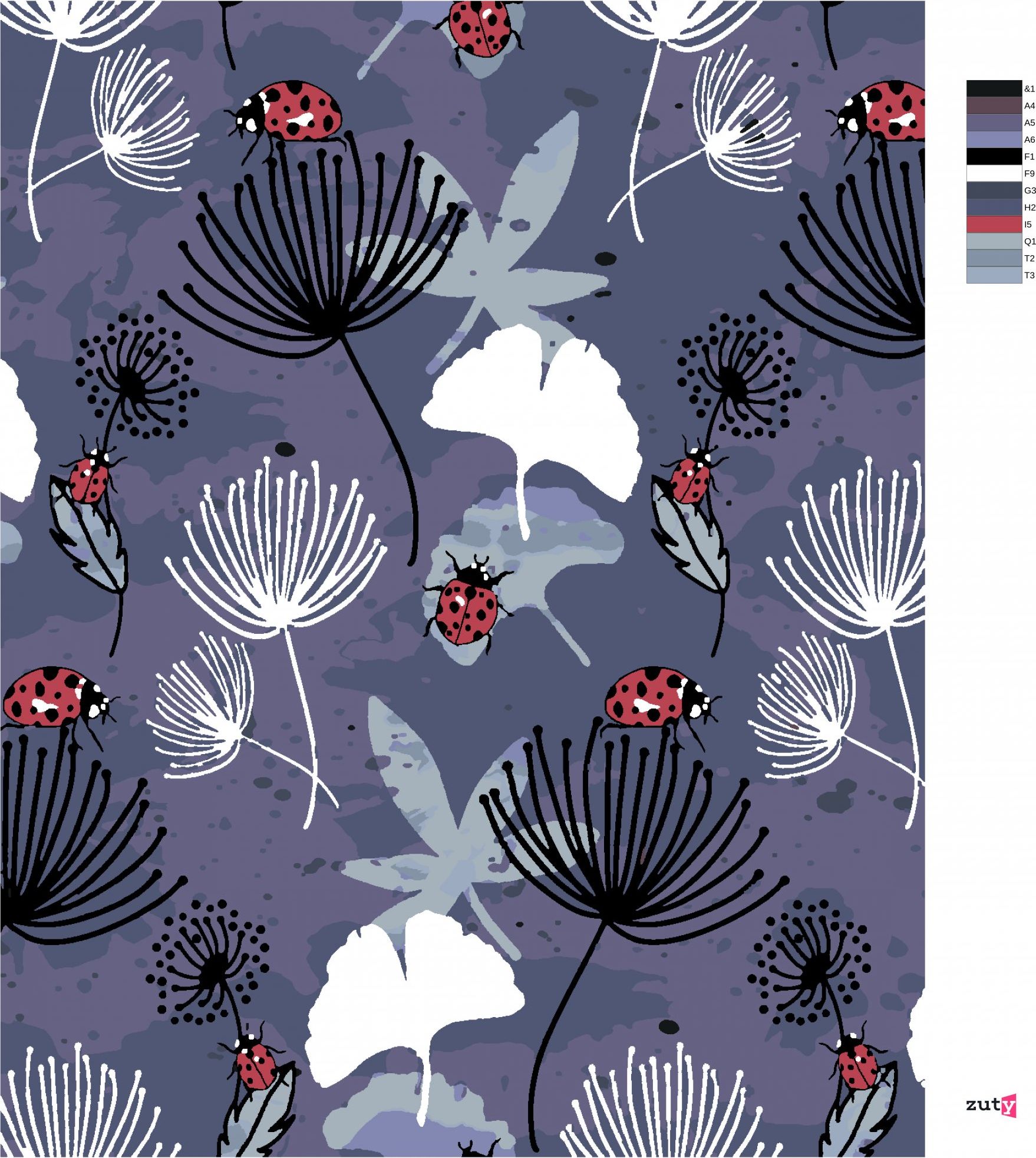 zuty Malování podle čísel - BERUŠKY MEZI LÍSTKY - Rozměr: 40x50 cm, Rámování: Varianta: bez rámu a bez vypnutí plátna - obrázek 2