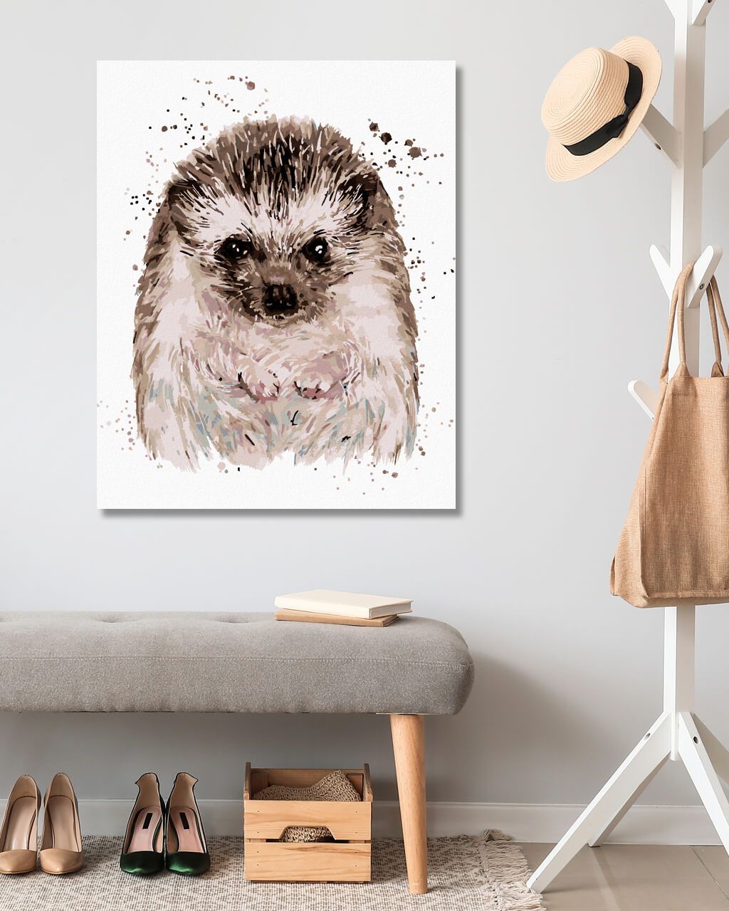 zuty Malování podle čísel - JEŽEK S BÍLÝM POZADÍM - Rozměr: 40x50 cm, Rámování: Varianta: bez rámu a bez vypnutí plátna - obrázek 2