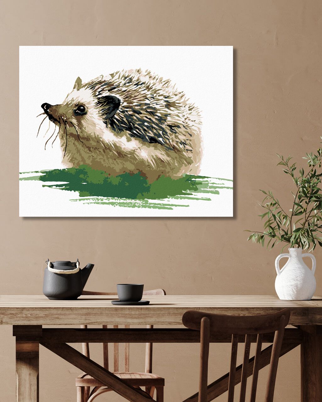 zuty Malování podle čísel - JEŽEK NA TRÁVĚ - Rozměr: 40x50 cm, Rámování: Varianta: vypnuté plátno na rám - obrázek 7