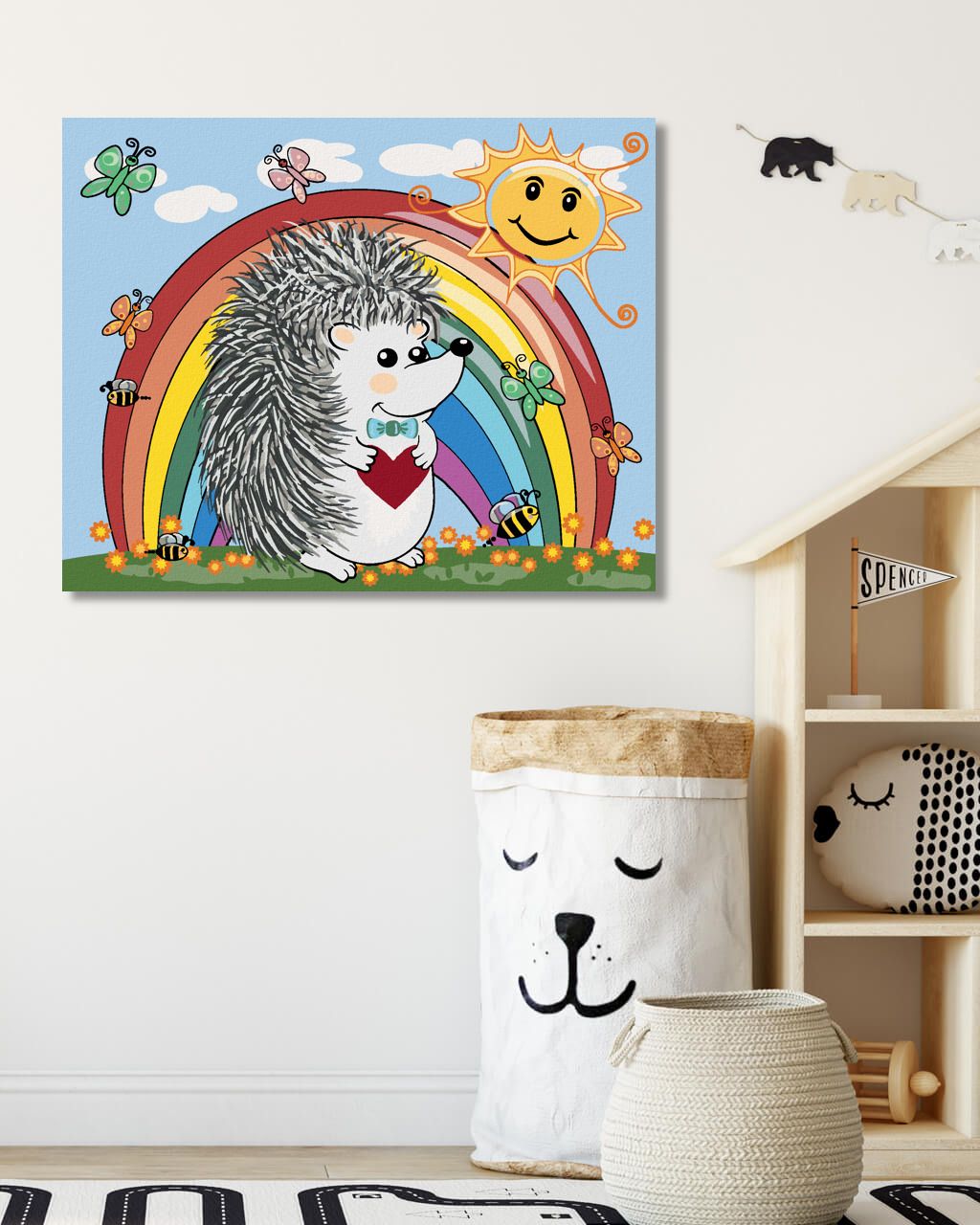 zuty Malování podle čísel - JEŽEK A DUHA - Rozměr: 40x50 cm, Rámování: Varianta: vypnuté plátno na rám - obrázek 7