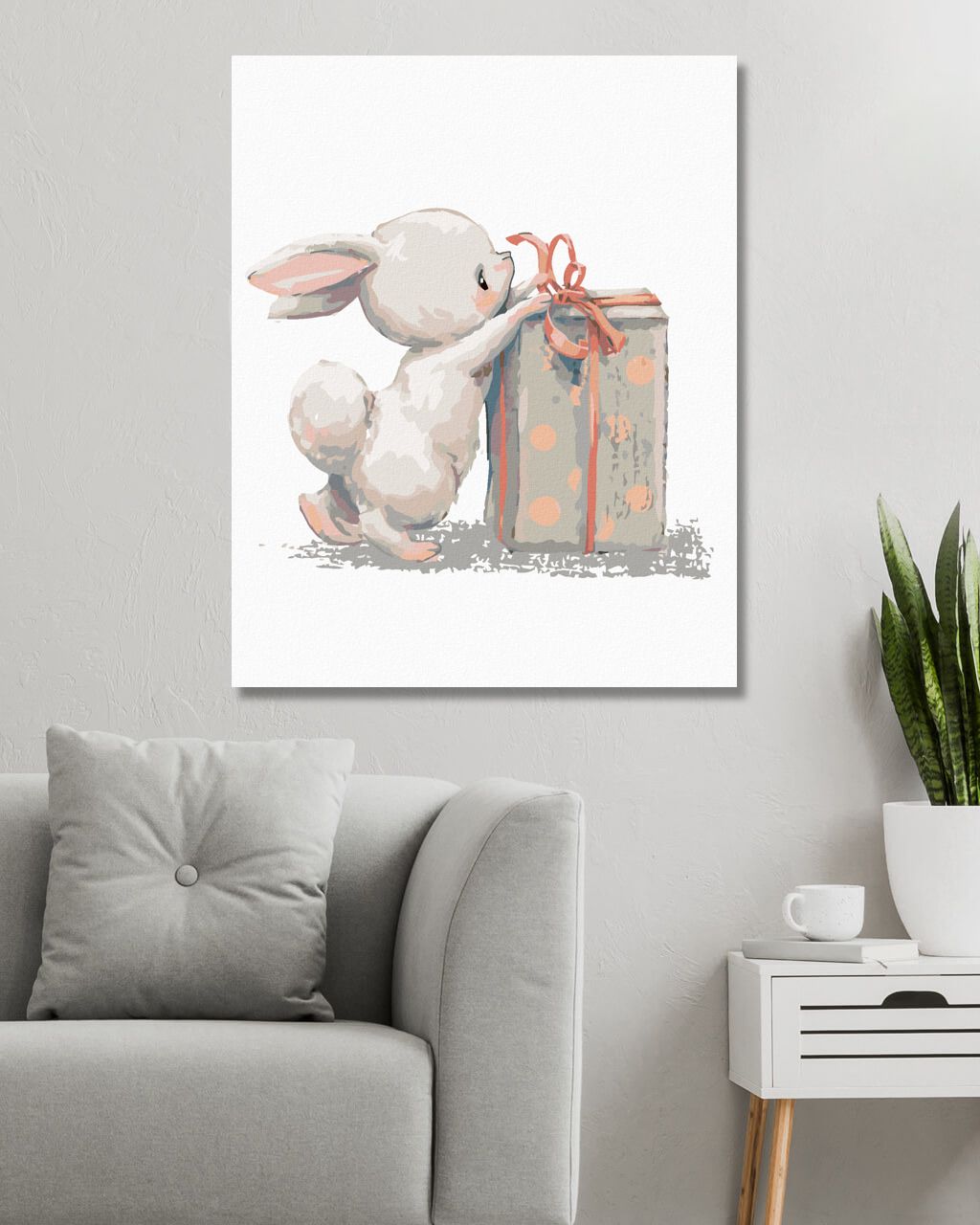 zuty Malování podle čísel - ZAJÍC S NAROZENINOVÝM DÁRKEM - Rozměr: 40x50 cm, Rámování: Varianta: vypnuté plátno na rám - obrázek 10