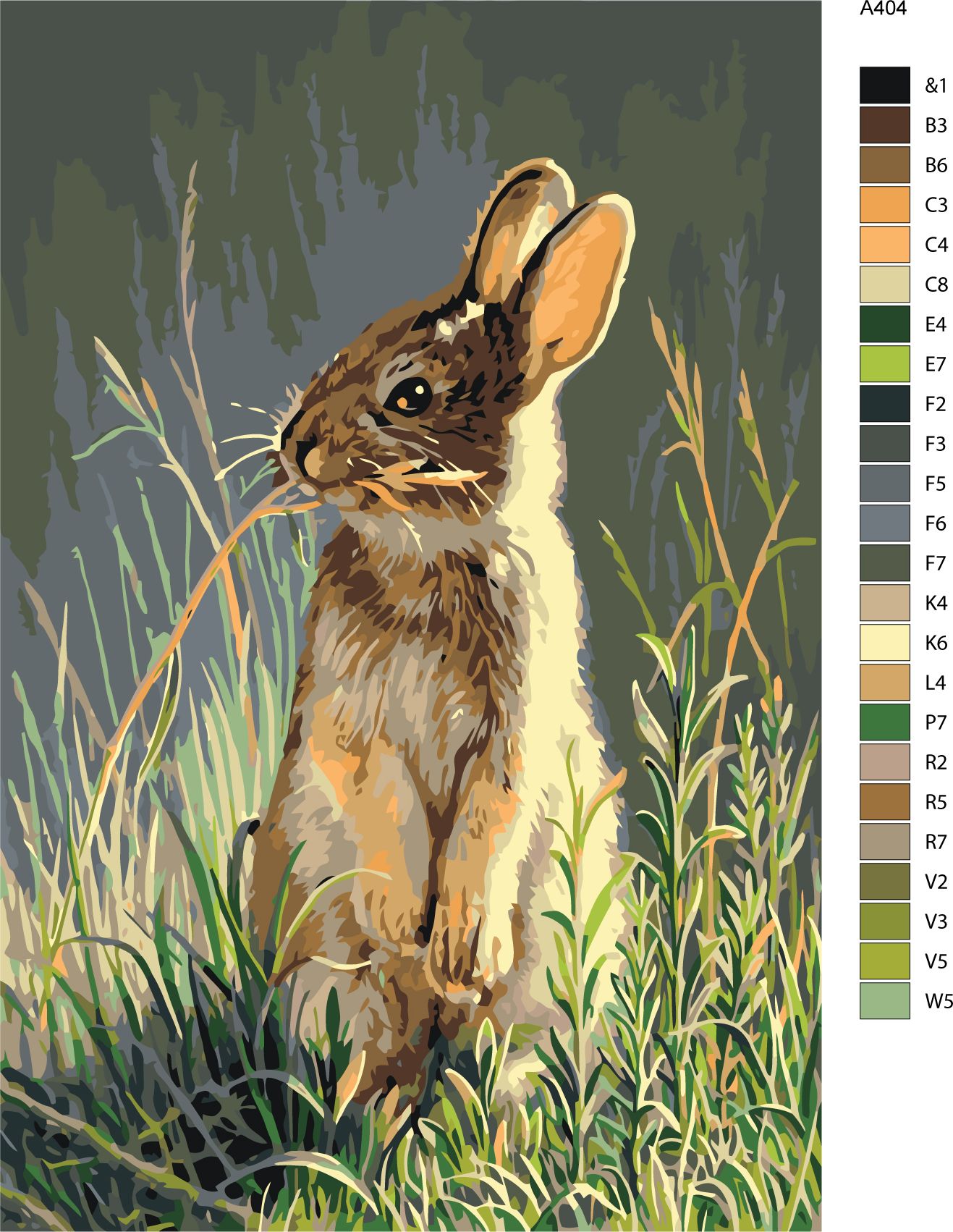 zuty Malování podle čísel - ZAJÍC V TRÁVĚ - Rozměr: 40x50 cm, Rámování: Varianta: bez rámu a bez vypnutí plátna - obrázek 15