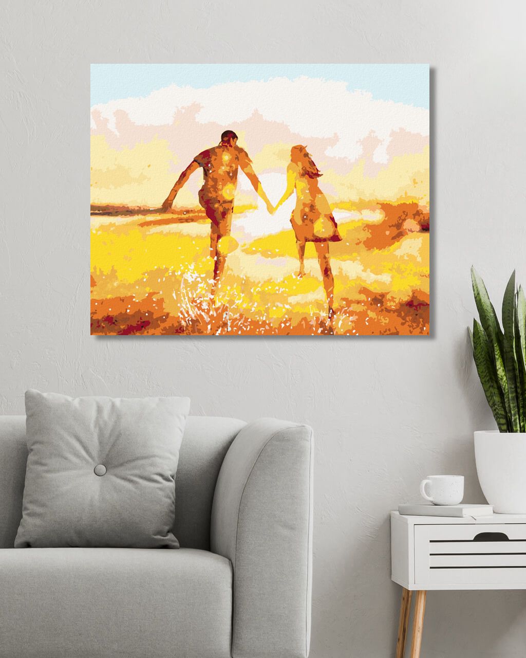 zuty Malování podle čísel - PÁR UTÍKAJÍCÍ PROTI SLUNCI - Rozměr: 40x50 cm, Rámování: Varianta: bez rámu a bez vypnutí plátna - obrázek 8