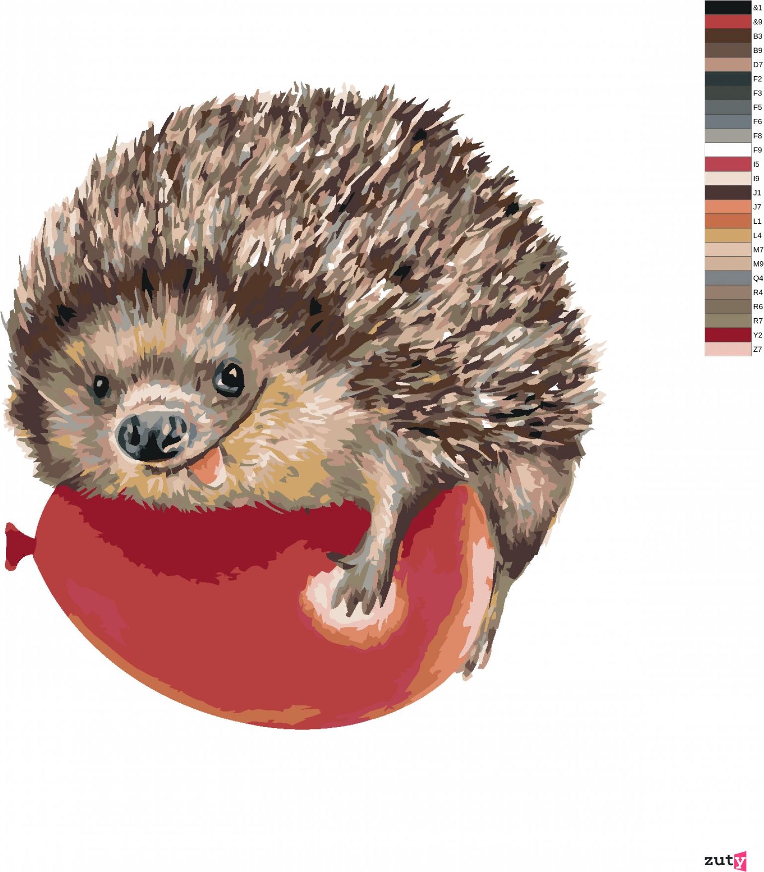 zuty Malování podle čísel - JEŽEK A ČERVENÝ BALÓNEK - Rozměr: 40x50 cm, Rámování: Varianta: vypnuté plátno na rám - obrázek 6