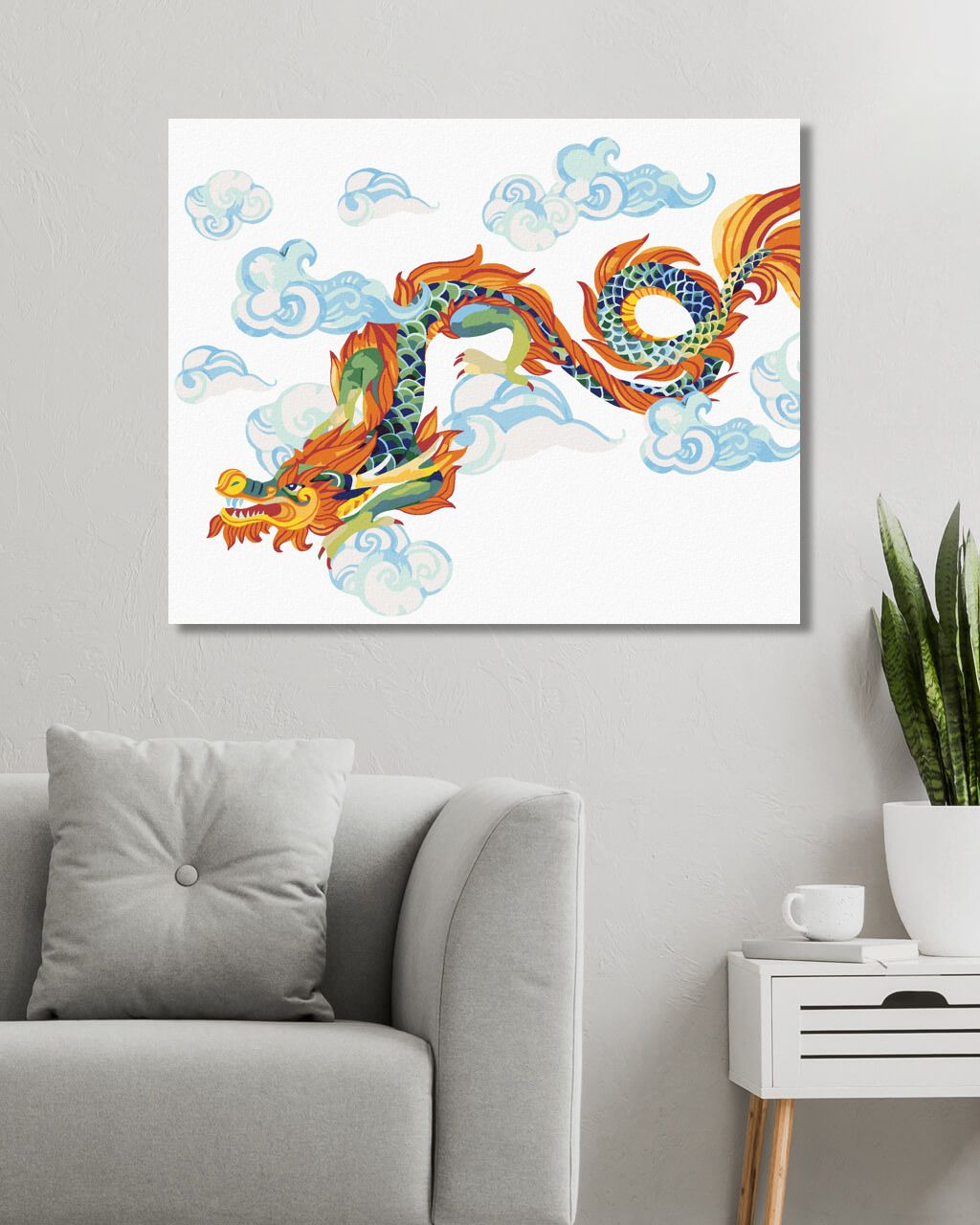 zuty Malování podle čísel - ČÍNSKÝ DRAK V OBLACÍCH - Rozměr: 40x50 cm, Rámování: Varianta: bez rámu a bez vypnutí plátna - obrázek 10