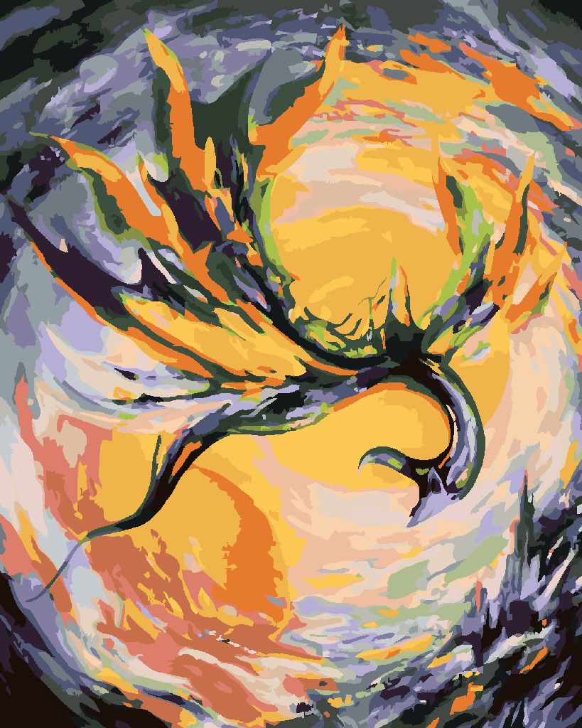 zuty Malování podle čísel - LÍTAJÍCÍ DRAK - Rozměr: 40x50 cm, Rámování: Varianta: vypnuté plátno na rám - obrázek 3