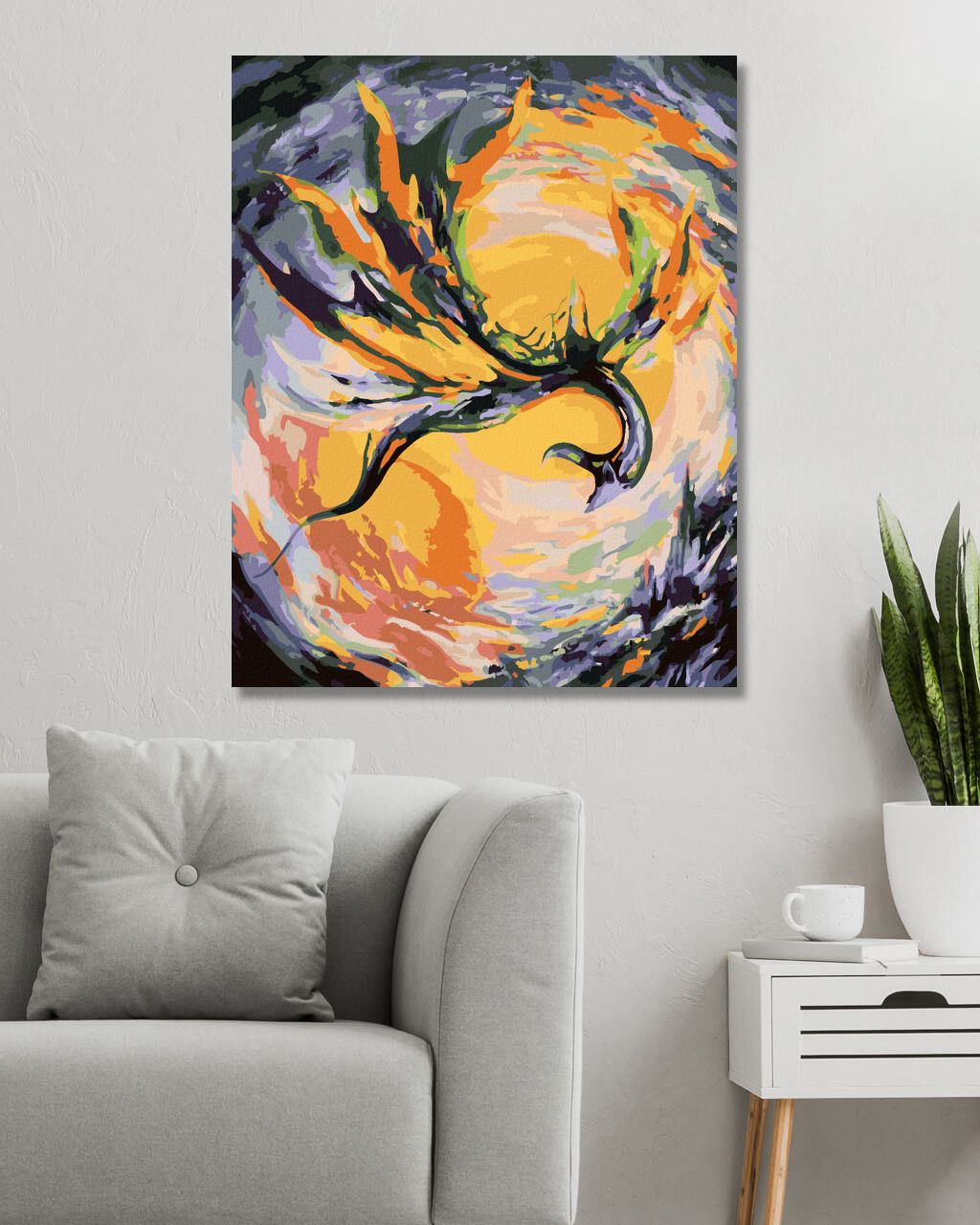 zuty Malování podle čísel - LÍTAJÍCÍ DRAK - Rozměr: 40x50 cm, Rámování: Varianta: vypnuté plátno na rám - obrázek 4