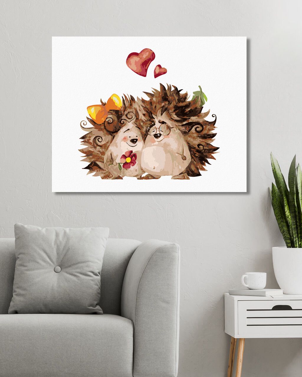 zuty Malování podle čísel - JEŽEK A JEHO DÍVKA - Rozměr: 40x50 cm, Rámování: Varianta: vypnuté plátno na rám - obrázek 5