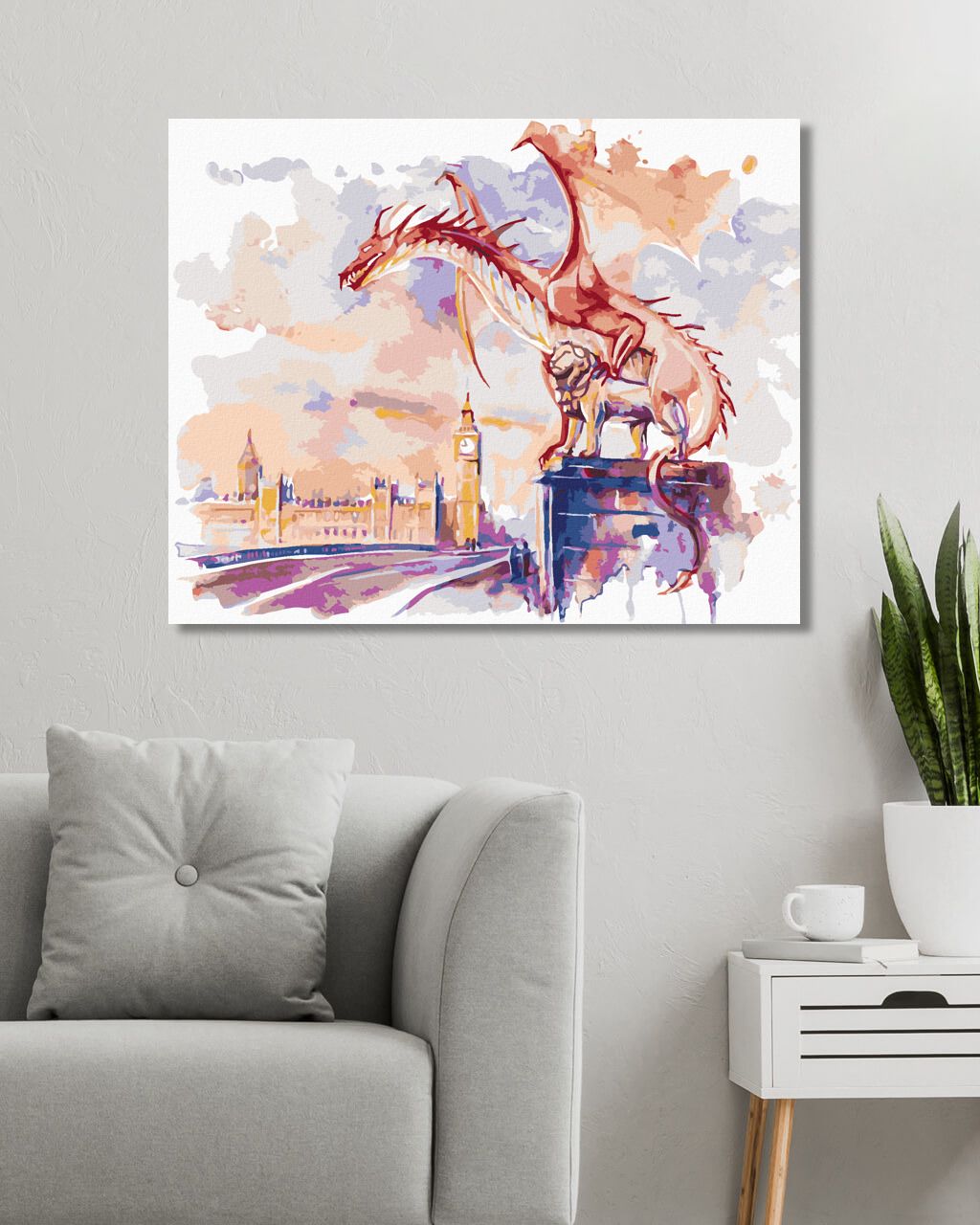 zuty Malování podle čísel - DRAK SEDÍCÍ NA WESTMINSTERSKÉM MOSTĚ V LONDÝNĚ - Rozměr: 40x50 cm, Rámování: Varianta: bez rámu a bez vypnutí plátna - obrázek 8