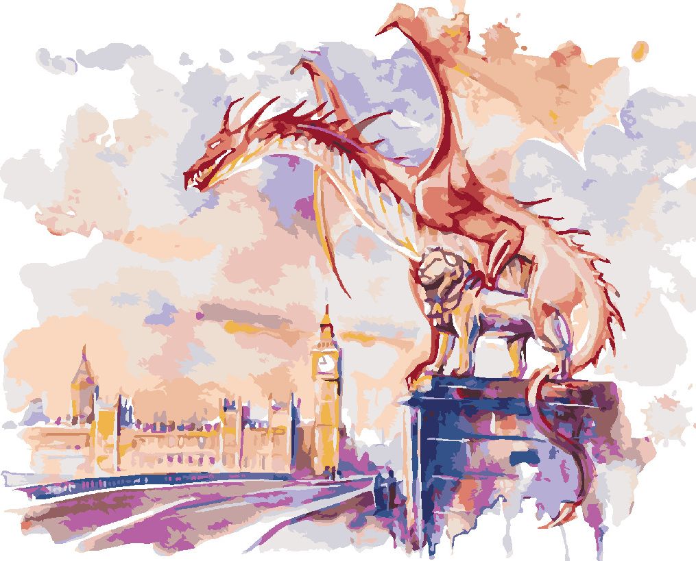 zuty Malování podle čísel - DRAK SEDÍCÍ NA WESTMINSTERSKÉM MOSTĚ V LONDÝNĚ - Rozměr: 40x50 cm, Rámování: Varianta: vypnuté plátno na rám - obrázek 10