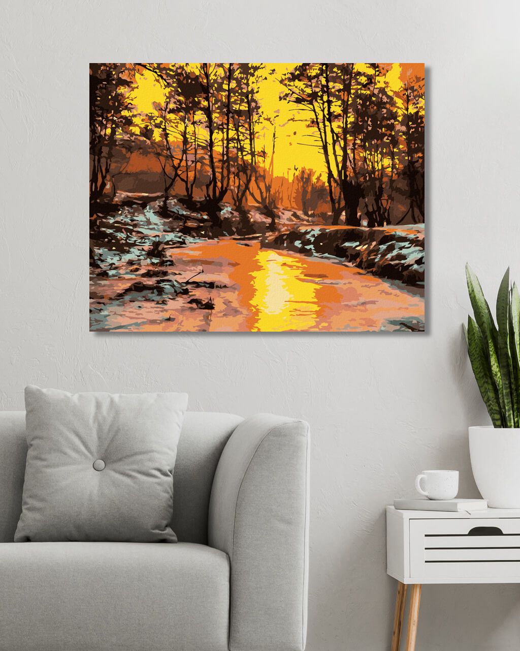 zuty Malování podle čísel - STUDENÝ ZÁPAD SLUNCE - Rozměr: 40x50 cm, Rámování: Varianta: vypnuté plátno na rám - obrázek 7