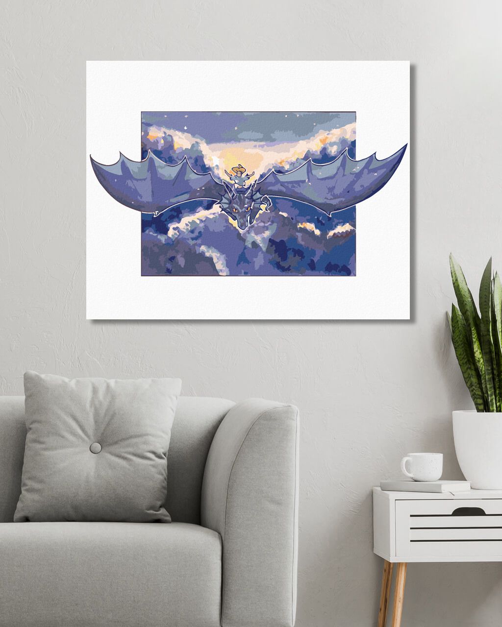 zuty Malování podle čísel - DÍVKA LETÍCÍ NA DRAKOVI - Rozměr: 40x50 cm, Rámování: Varianta: bez rámu a bez vypnutí plátna - obrázek 7