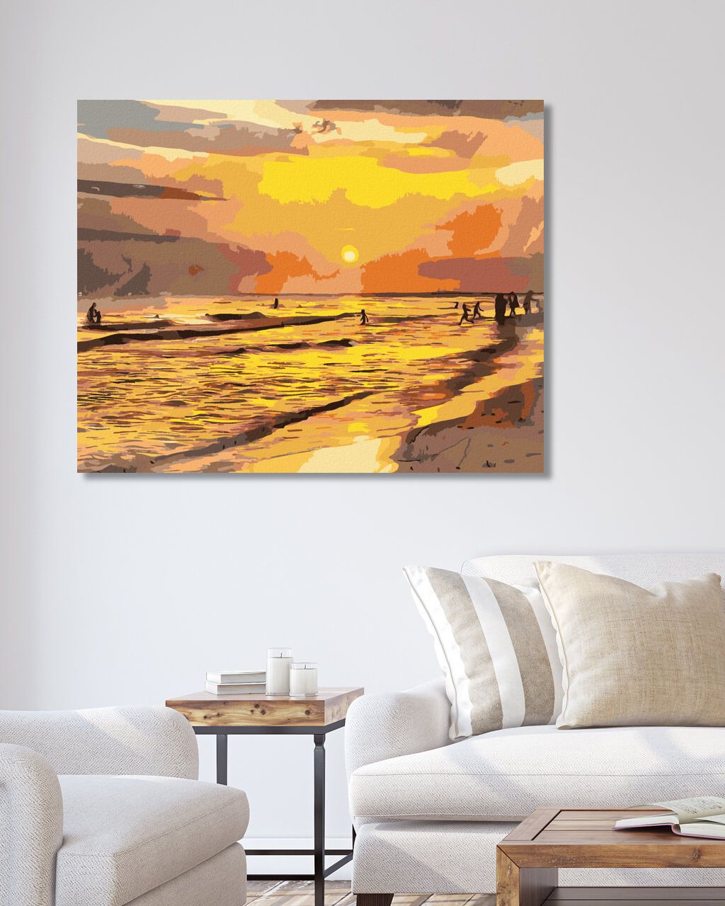 zuty Malování podle čísel - ZÁPAD SLUNCE NA PLÁŽI - Rozměr: 40x50 cm, Rámování: Varianta: vypnuté plátno na rám - obrázek 18