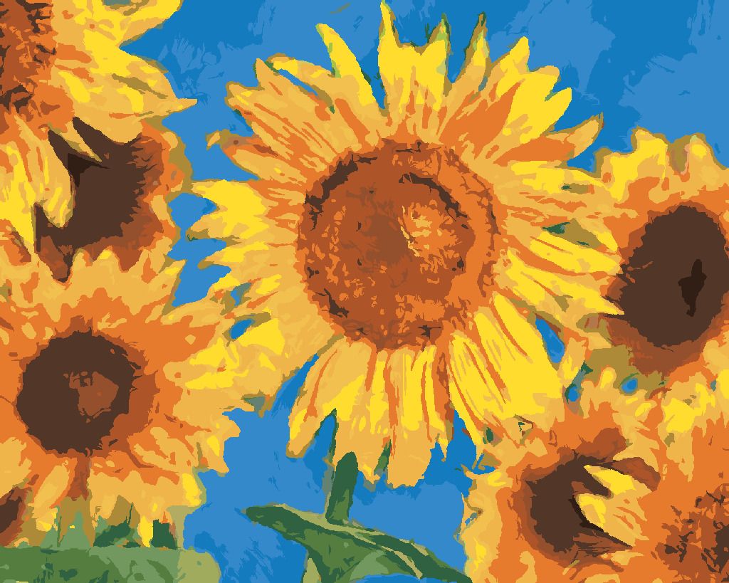 zuty Malování podle čísel - SLUNEČNICE PODLE VAN GOGHA - Rozměr: 40x50 cm, Rámování: Varianta: bez rámu a bez vypnutí plátna - obrázek 7