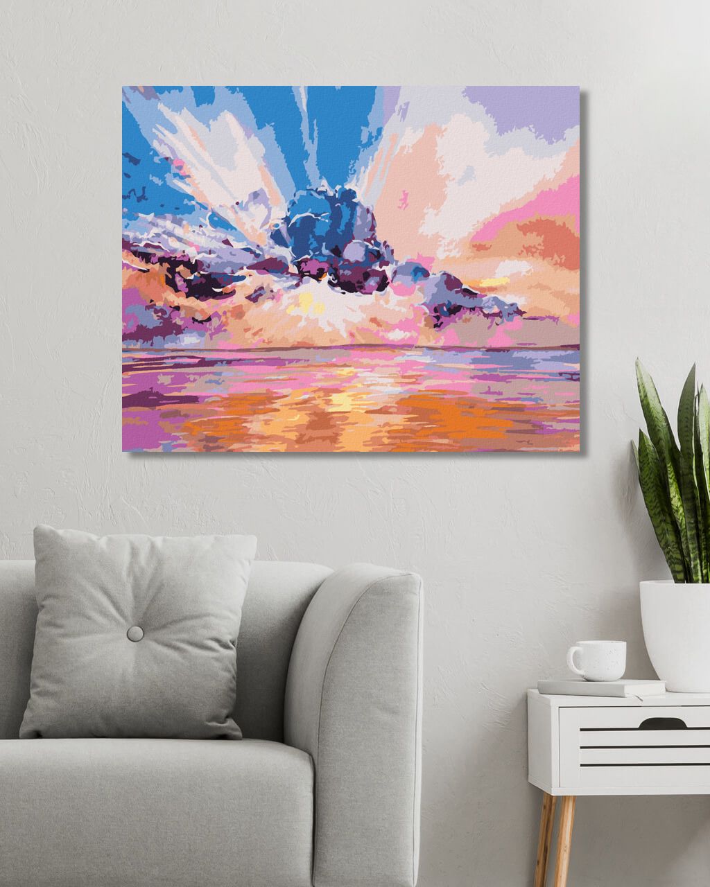 zuty Malování podle čísel - RŮŽOVÝ VÝCHOD SLUNCE - Rozměr: 40x50 cm, Rámování: Varianta: bez rámu a bez vypnutí plátna - obrázek 7