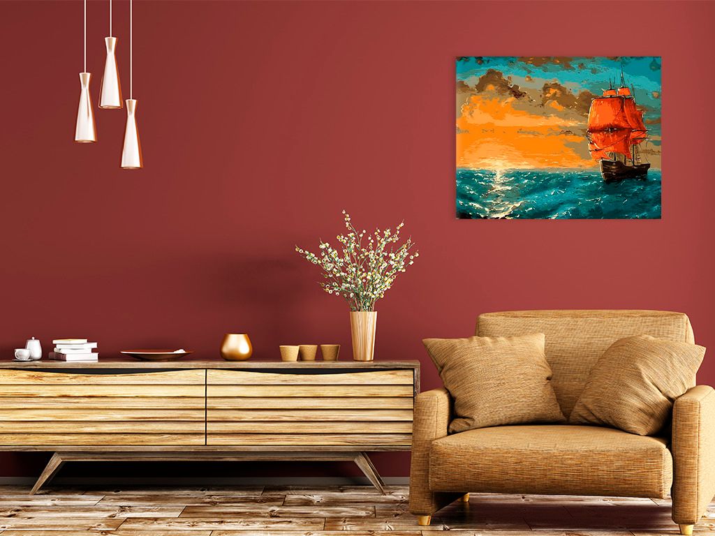zuty Malování podle čísel - ZÁPAD SLUNCE NA MOŘI - Rozměr: 40x50 cm, Rámování: Varianta: bez rámu a bez vypnutí plátna - obrázek 11