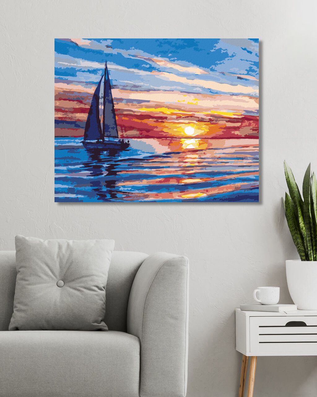 zuty Malování podle čísel - ZÁPAD SLUNCE NA MOŘI - Rozměr: 40x50 cm, Rámování: Varianta: bez rámu a bez vypnutí plátna - obrázek 13