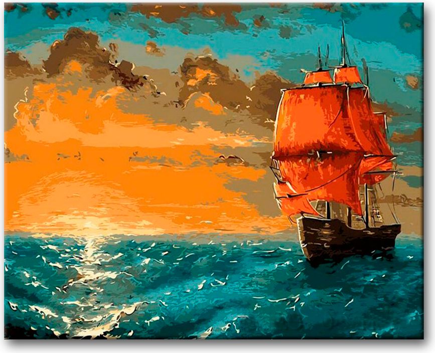 zuty Malování podle čísel - ZÁPAD SLUNCE NA MOŘI - Rozměr: 40x50 cm, Rámování: Varianta: bez rámu a bez vypnutí plátna - obrázek 17