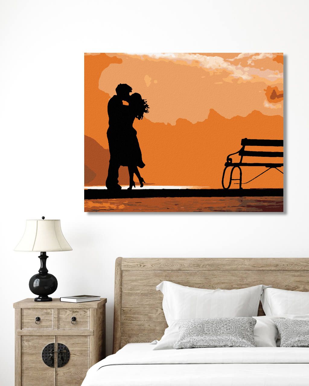 zuty Malování podle čísel - POLIBEK PŘI ZÁPADU SLUNCE - Rozměr: 40x50 cm, Rámování: Varianta: vypnuté plátno na rám - obrázek 7