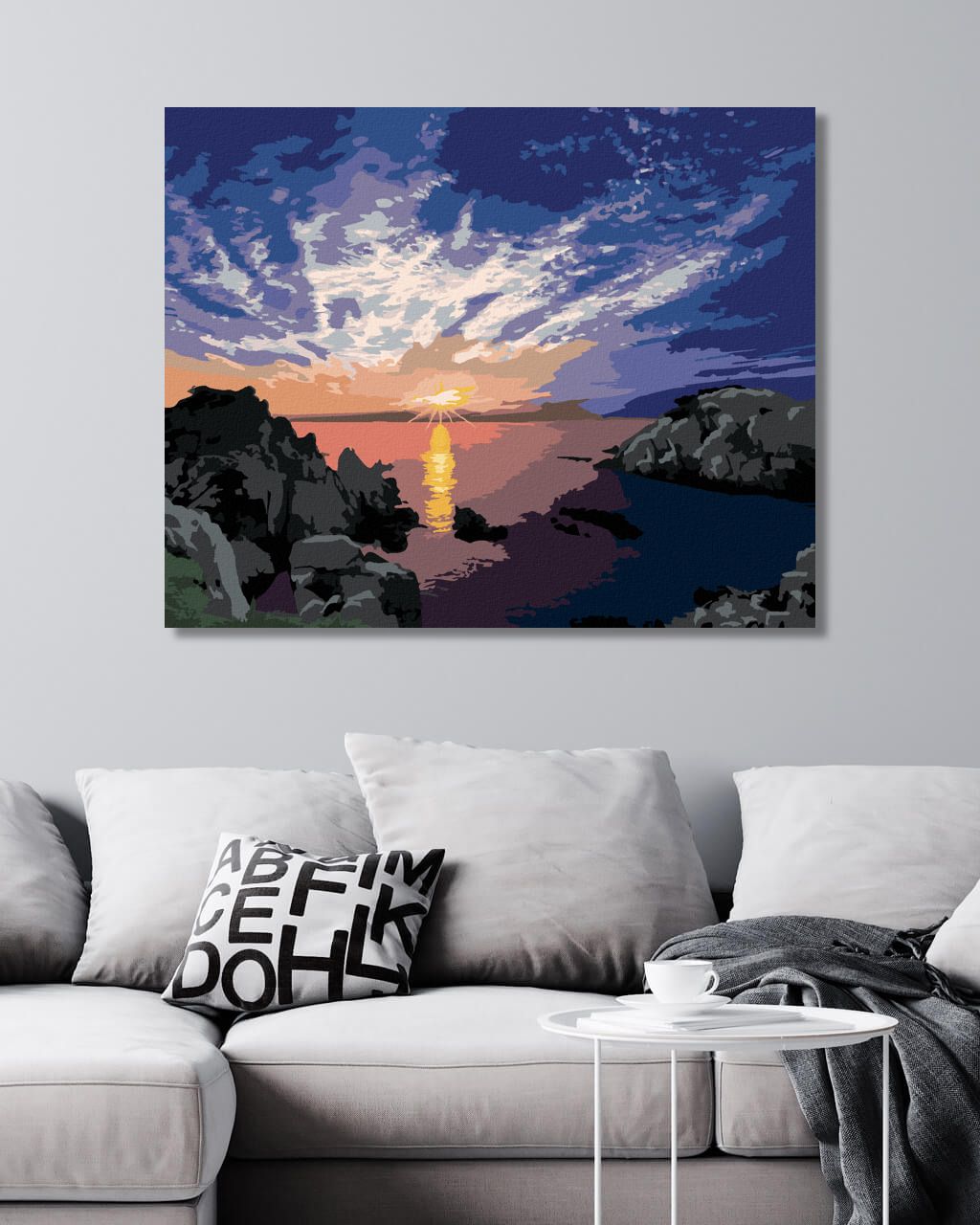 zuty Malování podle čísel - VÝCHOD SLUNCE NAD POBŘEŽÍM - Rozměr: 40x50 cm, Rámování: Varianta: vypnuté plátno na rám - obrázek 7