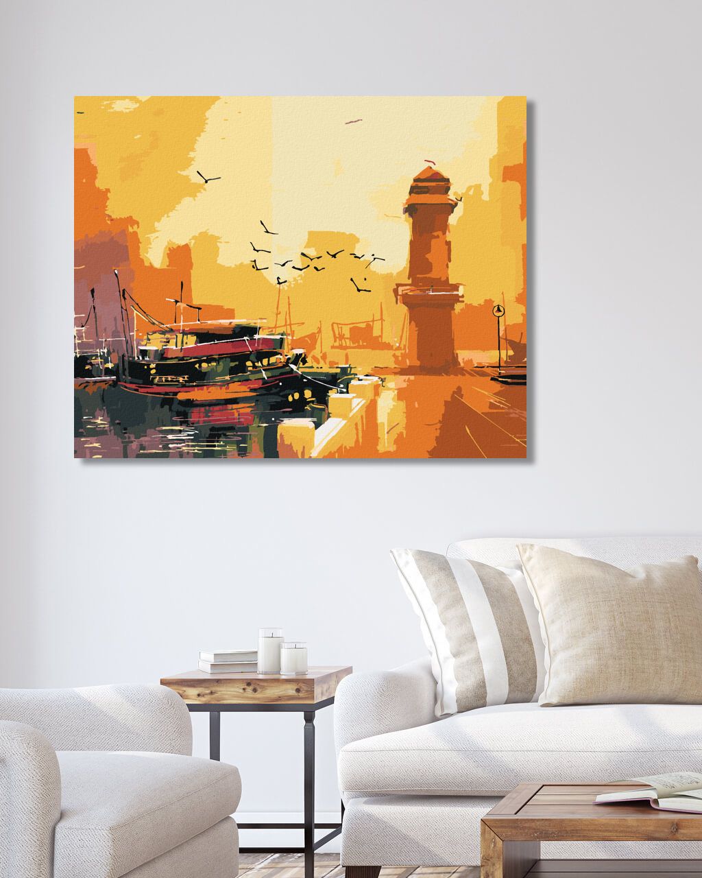 zuty Malování podle čísel - ZÁPAD SLUNCE NAD MAJÁKEM II - Rozměr: 40x50 cm, Rámování: Varianta: vypnuté plátno na rám - obrázek 9