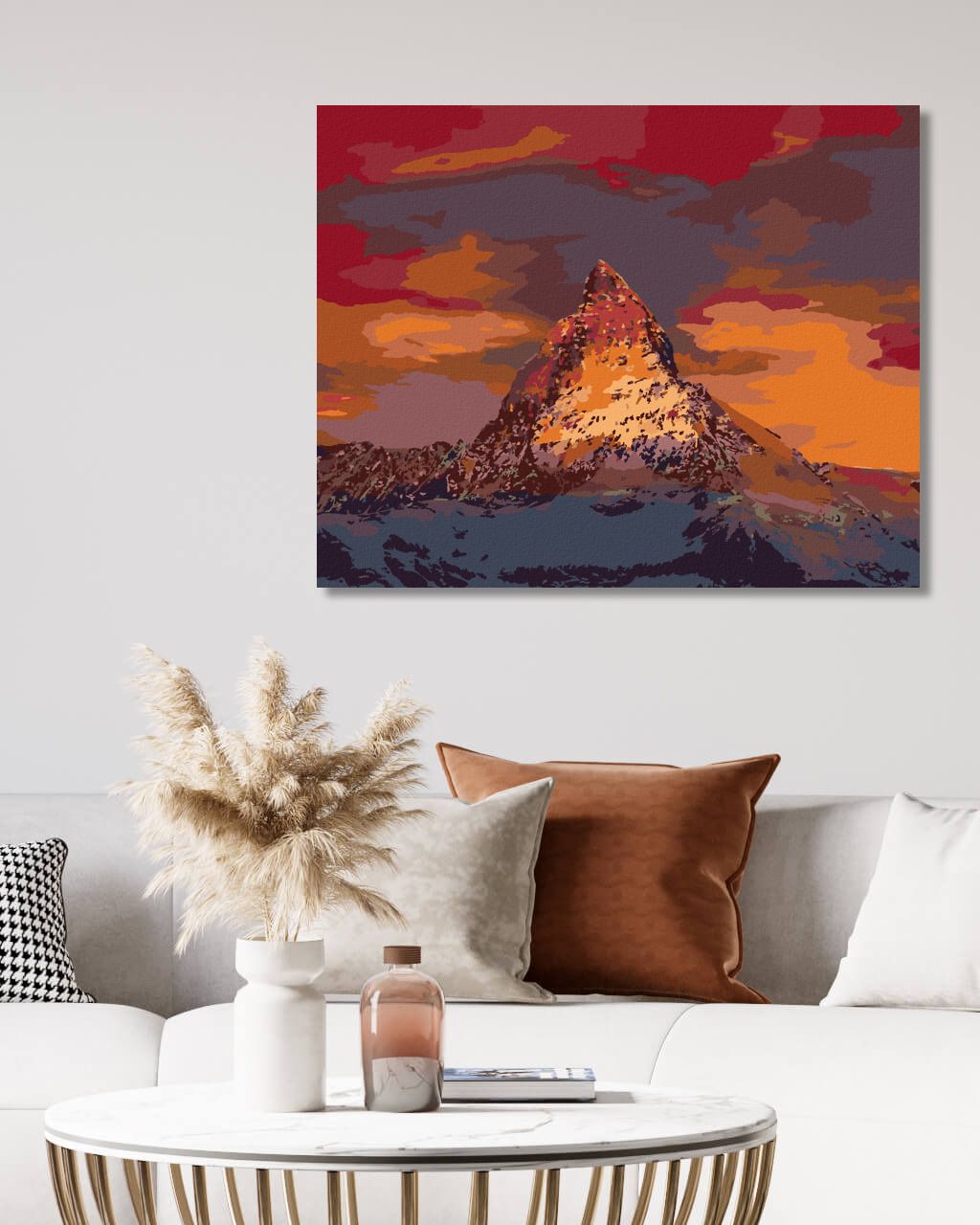zuty Malování podle čísel - ZÁPAD SLUNCE NA HORÁCH - Rozměr: 40x50 cm, Rámování: Varianta: vypnuté plátno na rám - obrázek 8