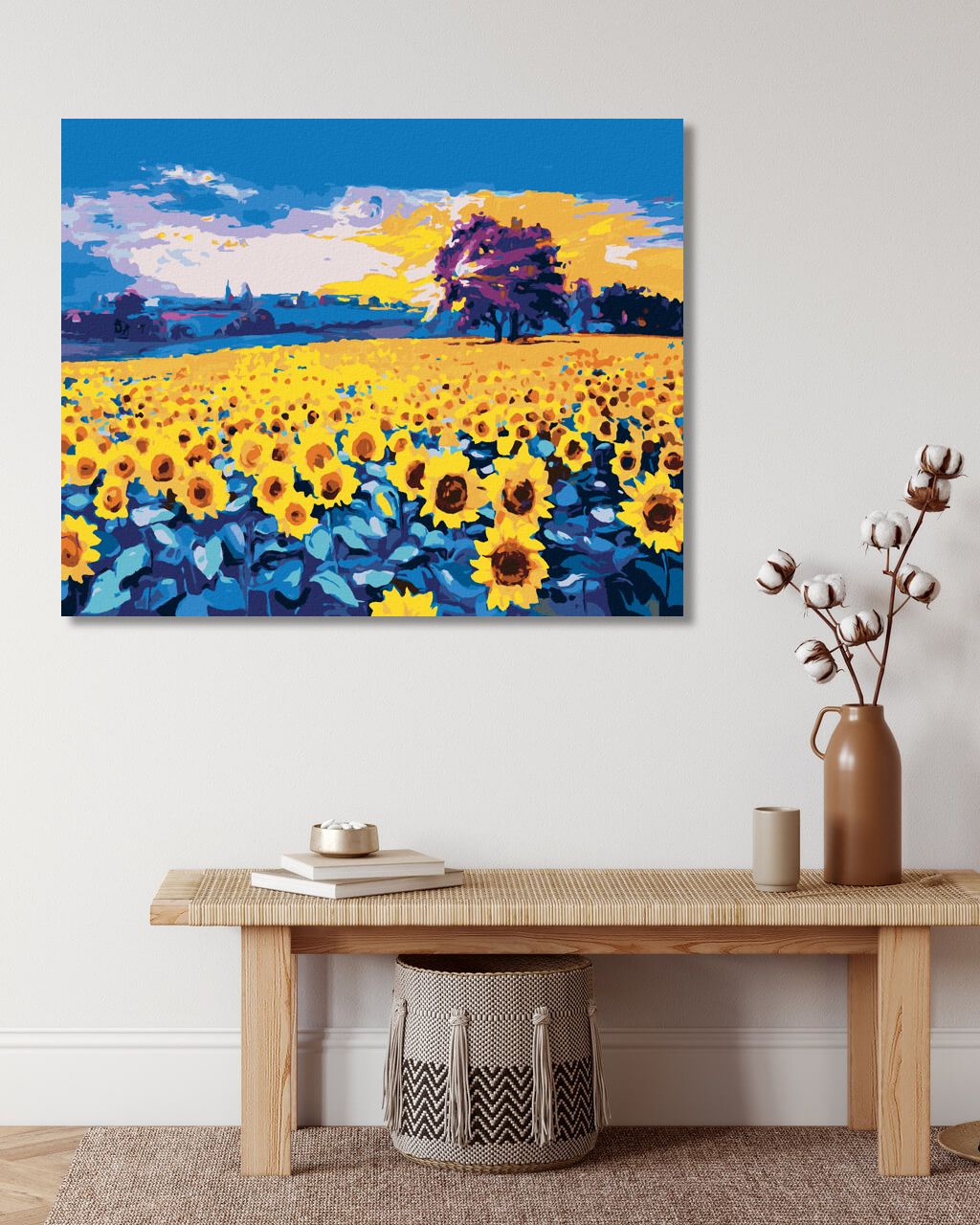 zuty Malování podle čísel - OBROVSKÉ SLUNEČNICOVÉ POLE - Rozměr: 40x50 cm, Rámování: Varianta: vypnuté plátno na rám - obrázek 2