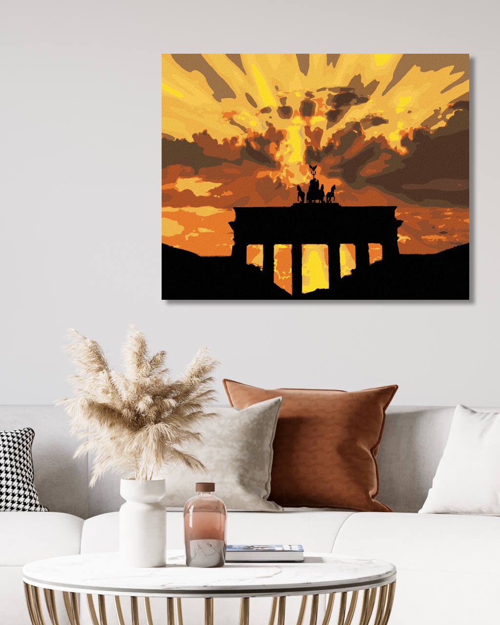 zuty Malování podle čísel - ZÁPAD SLUNCE V BERLÍNĚ - Rozměr: 40x50 cm, Rámování: Varianta: vypnuté plátno na rám - obrázek 3