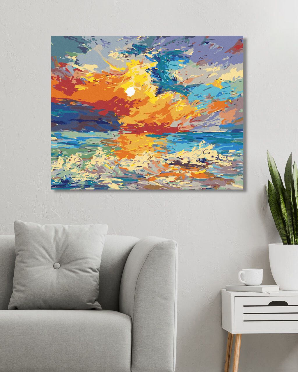 zuty Malování podle čísel - VÍCEBAREVNÝ ZÁPAD SLUNCE - Rozměr: 40x50 cm, Rámování: Varianta: vypnuté plátno na rám - obrázek 6