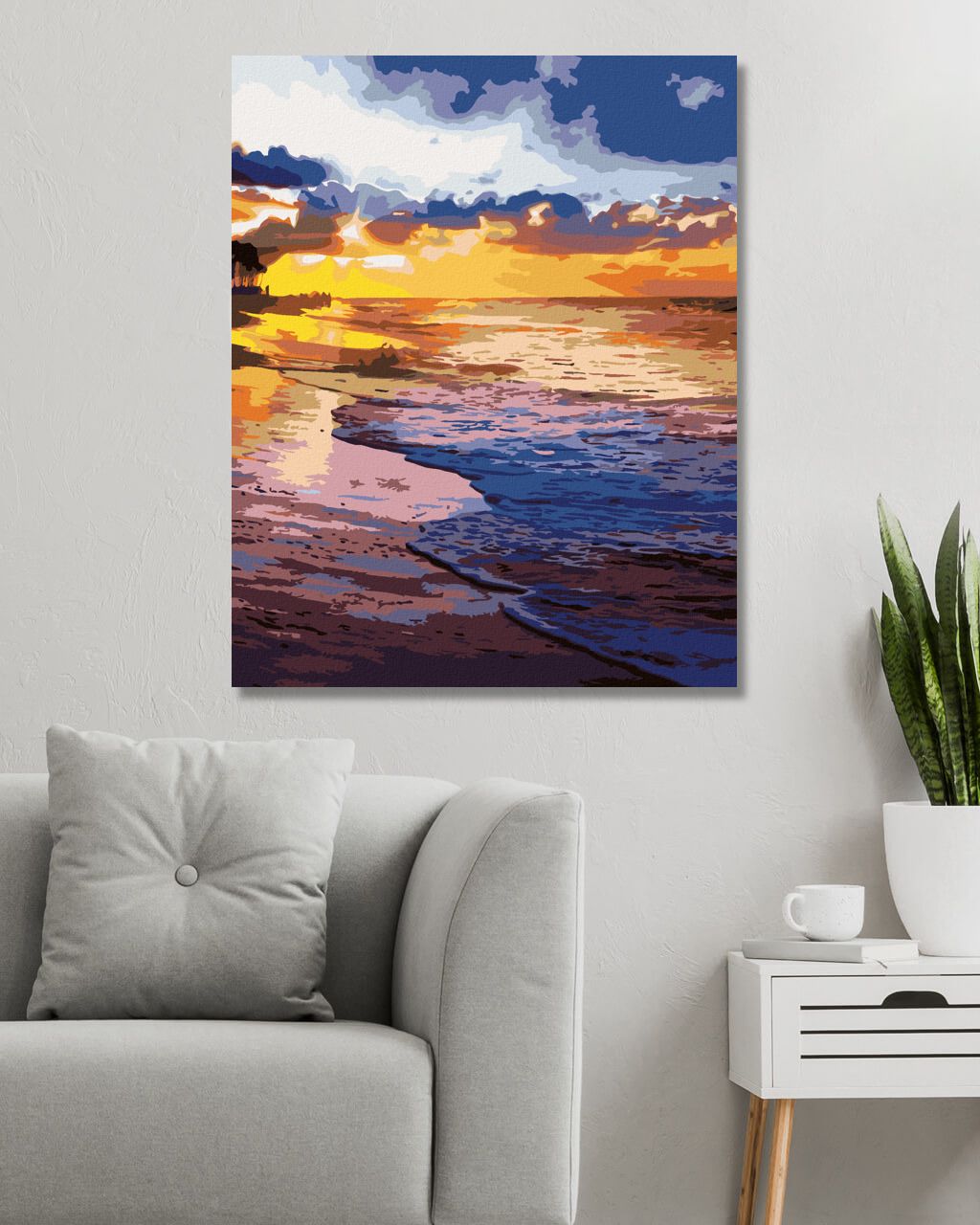 zuty Malování podle čísel - ZÁPAD SLUNCE NA BŘEHU PLÁŽE - Rozměr: 40x50 cm, Rámování: Varianta: vypnuté plátno na rám - obrázek 10