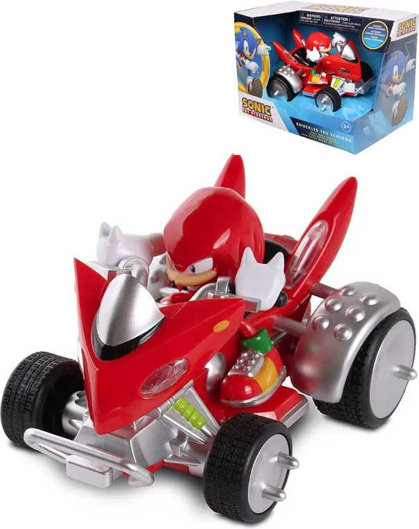 Závodní autíčko červené 14cm set s figurkou ježek Sonic zpětný chod plast - obrázek 1