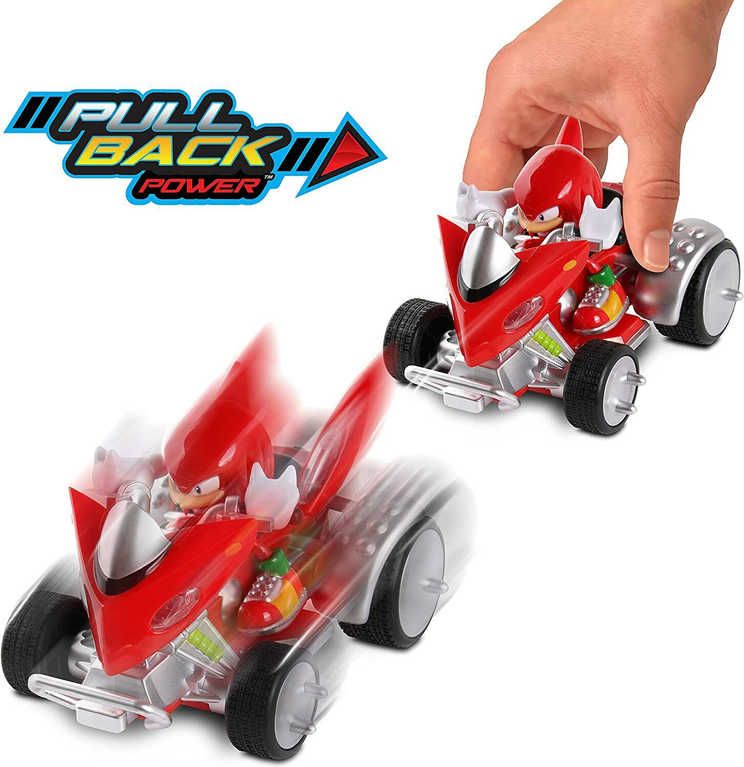 Závodní autíčko červené 14cm set s figurkou ježek Sonic zpětný chod plast - obrázek 2