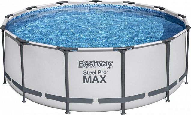 Nadzemní bazén Steel Pro MAX šedý, kartušová filtrace, schůdky, plachta, 3,96m x 1,22m - obrázek 1