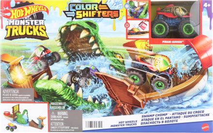 Hot Wheels Monster Trucks color shifters zuřivý krokodýl HGV14TV - obrázek 1