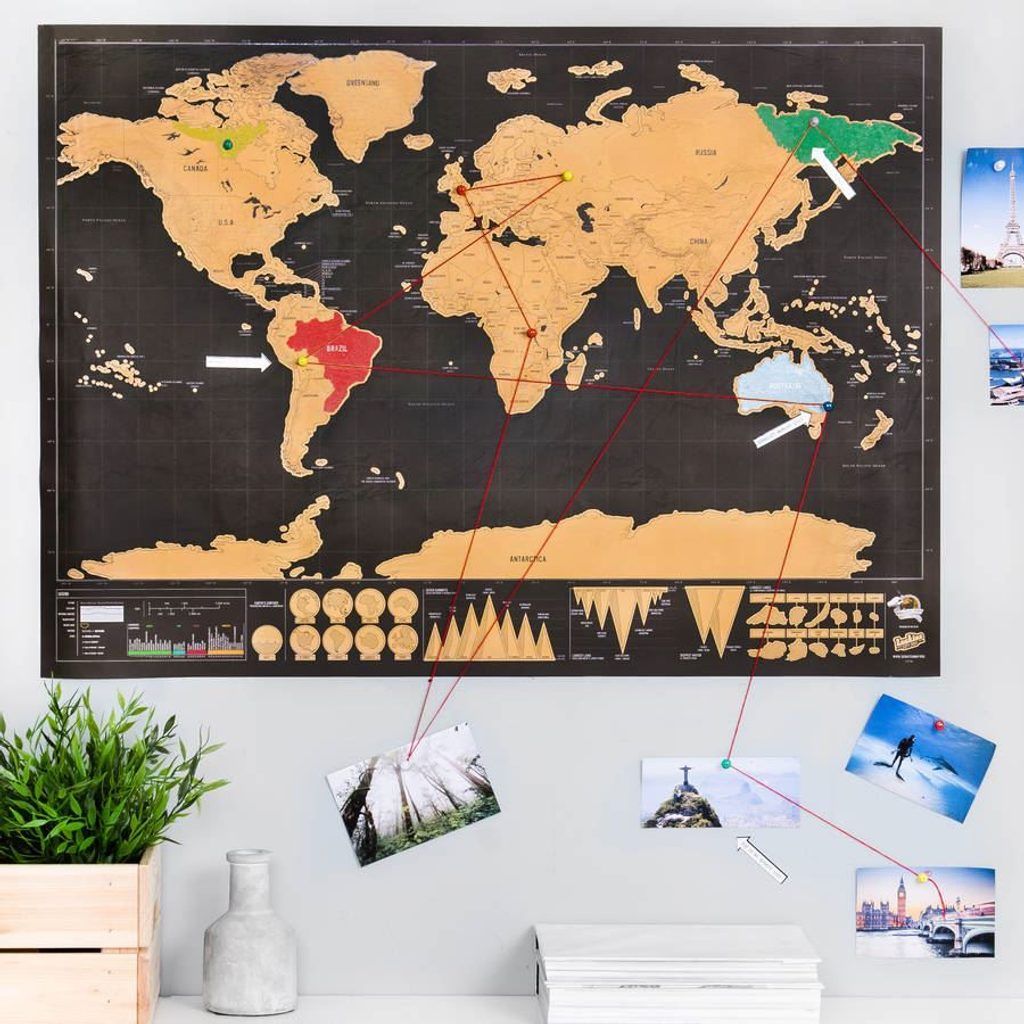 Popron.cz Stírací mapa světa deluxe - černá - obrázek 1