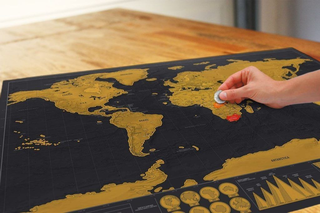 Popron.cz Stírací mapa světa deluxe - černá - obrázek 3