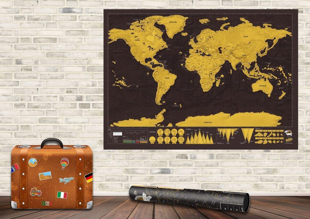 Popron.cz Stírací mapa světa deluxe - černá - obrázek 4