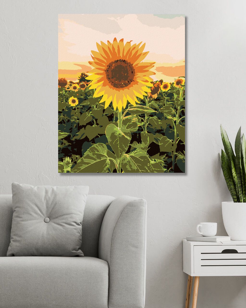 zuty Malování podle čísel - ÚŽASNÁ SLUNEČNICE - Rozměr: 40x50 cm, Rámování: Varianta: vypnuté plátno na rám - obrázek 4