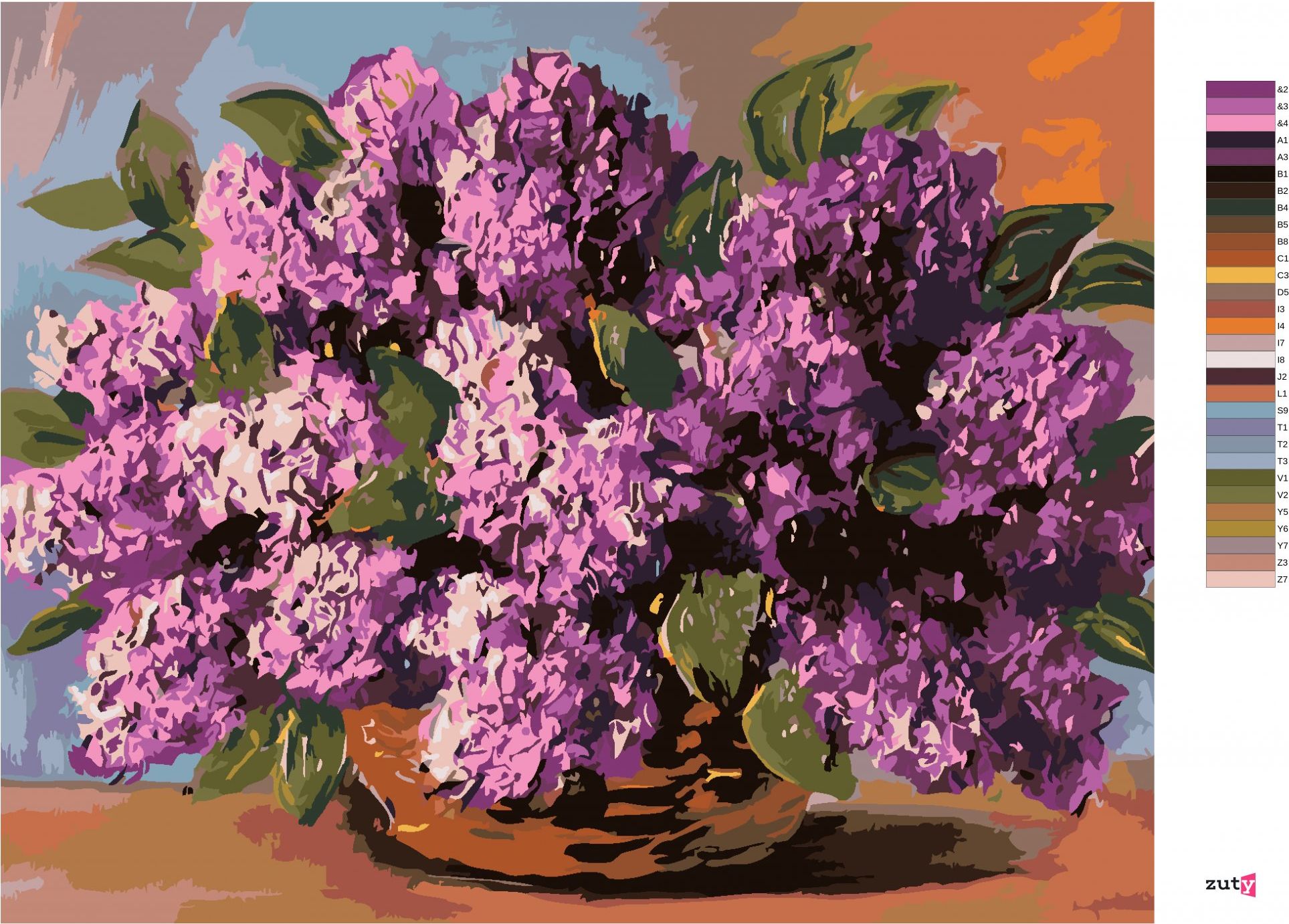 zuty Malování podle čísel - KYTICE ŠEŘÍKŮ V PROUTĚNÉM KOŠÍKU - Rozměr: 40x50 cm, Rámování: Varianta: vypnuté plátno na rám - obrázek 4