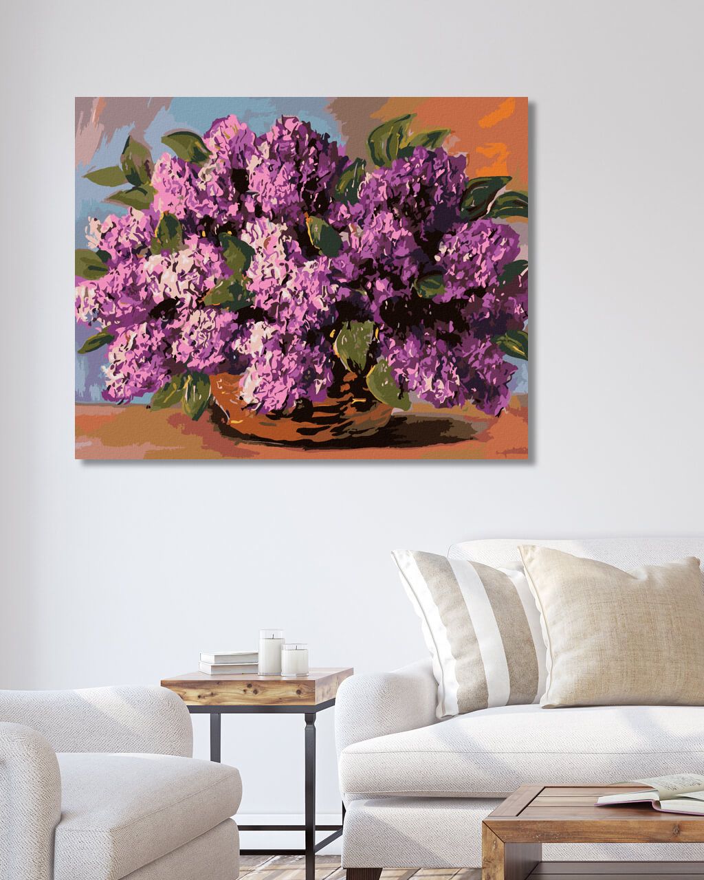 zuty Malování podle čísel - KYTICE ŠEŘÍKŮ V PROUTĚNÉM KOŠÍKU - Rozměr: 40x50 cm, Rámování: Varianta: vypnuté plátno na rám - obrázek 6