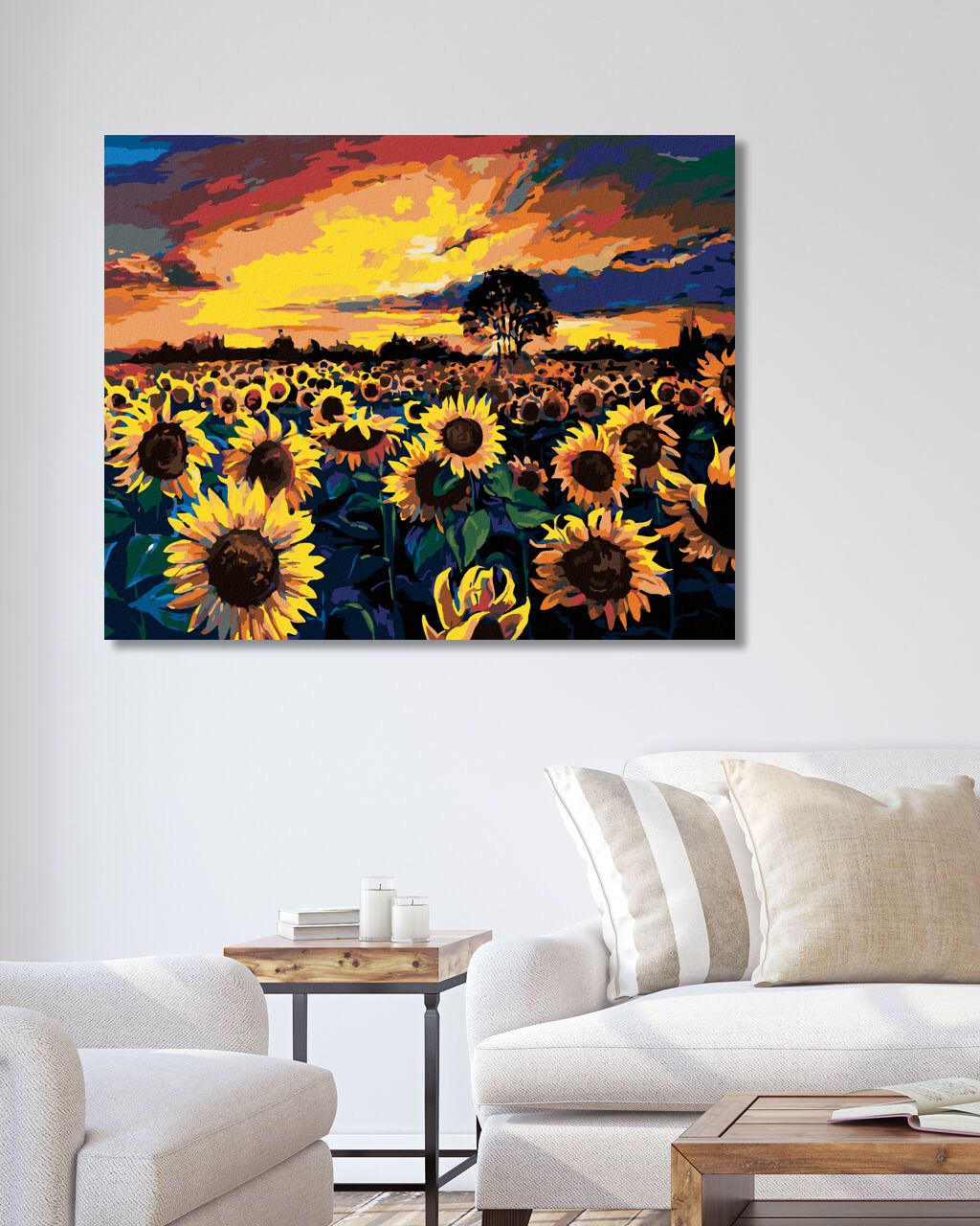 zuty Malování podle čísel - POLE PLNÉ SLUNEČNIC - Rozměr: 40x50 cm, Rámování: Varianta: vypnuté plátno na rám - obrázek 3