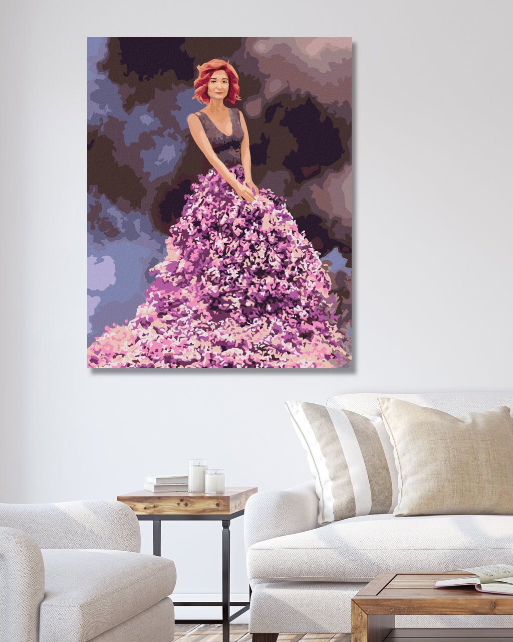 zuty Malování podle čísel - ŽENA V ŠEŘÍKOVÝCH ŠATECH - Rozměr: 40x50 cm, Rámování: Varianta: vypnuté plátno na rám - obrázek 9