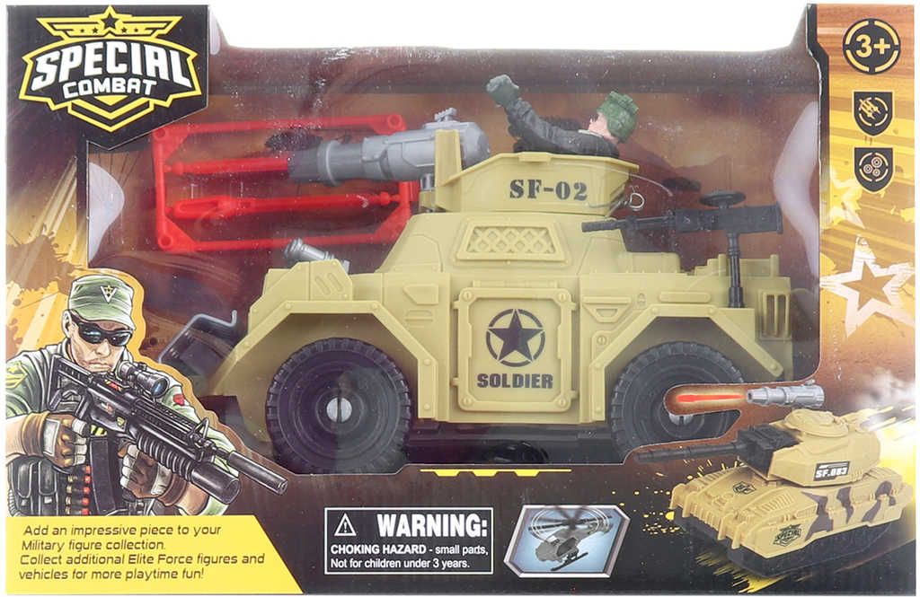 Vojenská sada obrněné army vozidlo s figurkou s funkčním dělem 2 druhy plast - obrázek 2