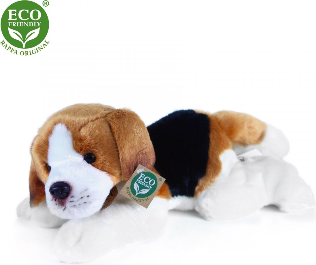 RAPPA Plyšový pes Bígl ležící 30 cm ECO-FRIENDLY - obrázek 1