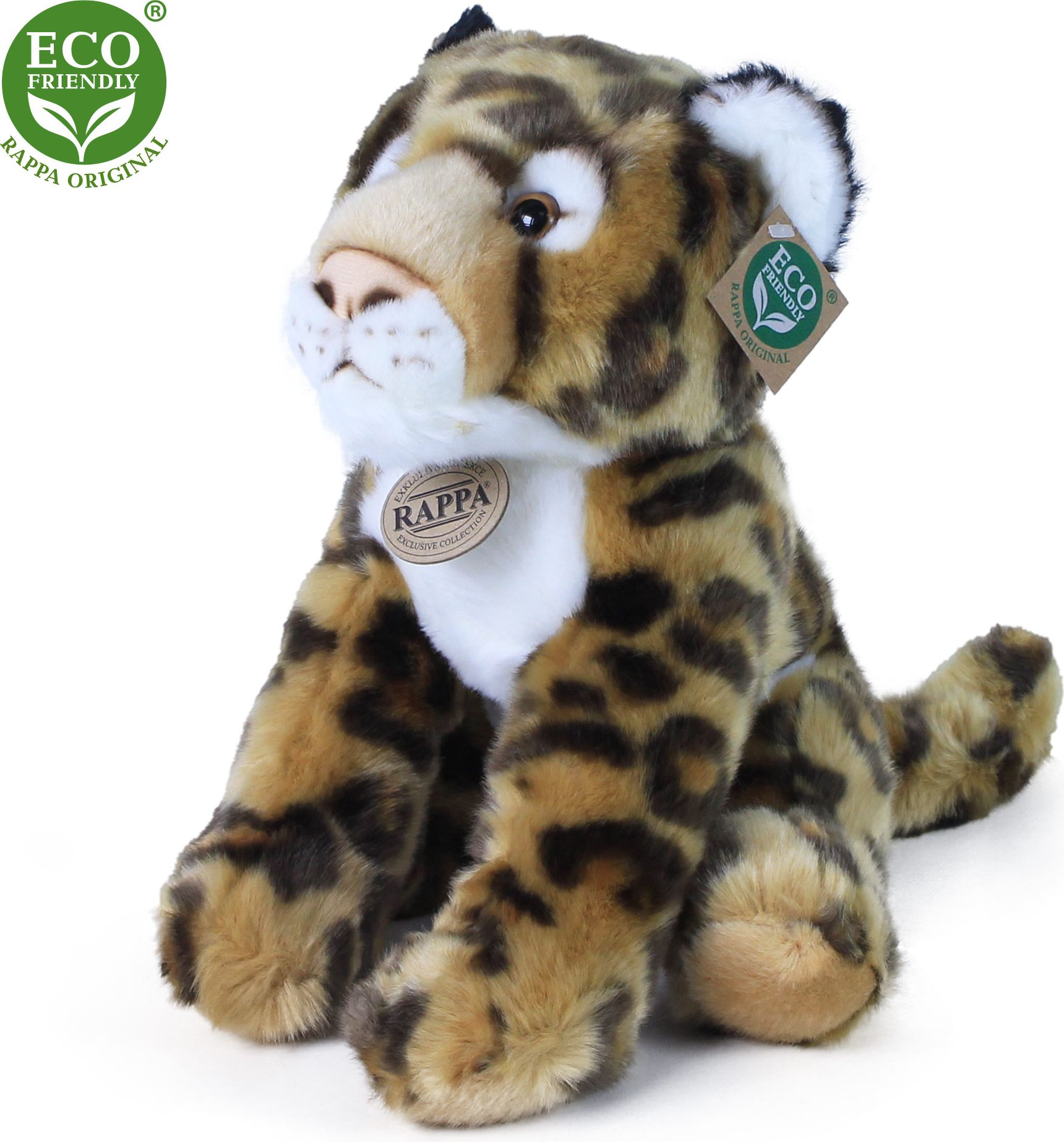 RAPPA Plyšový leopard sedící 30 cm ECO-FRIENDLY - obrázek 2