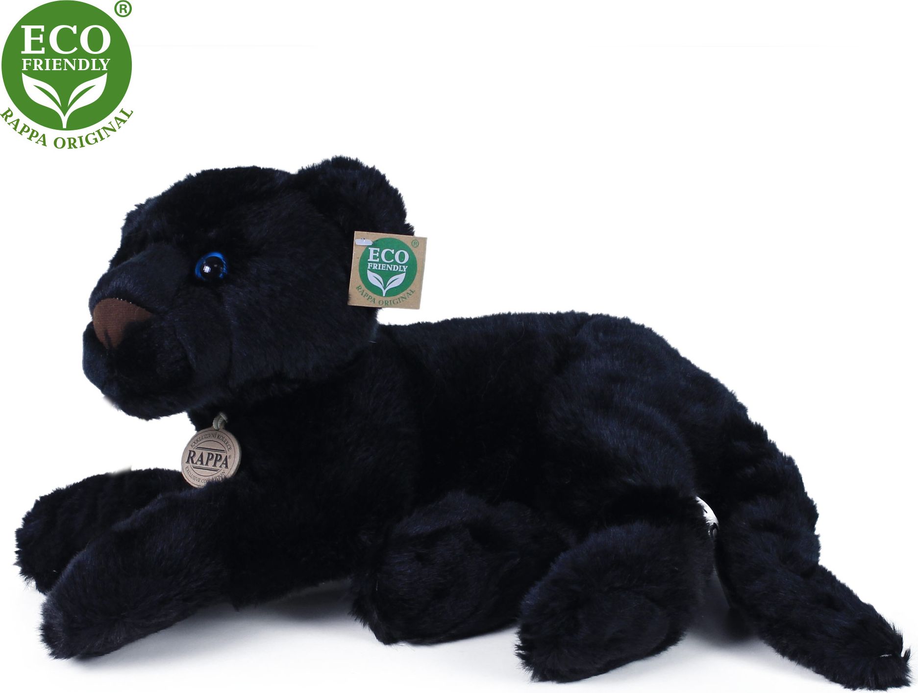 RAPPA Plyšový černý panter ležící 40 cm ECO-FRIENDLY - obrázek 1